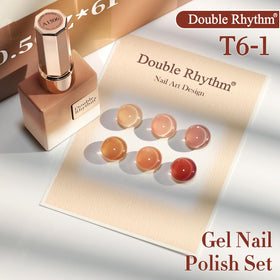 Double Rhythm swatch on nail wheel illustrating translucent milky nude finish