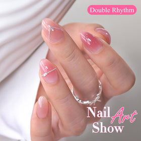 Double Rhythm swatches on fan showing true-to-bottle shades for easier color selection benefit