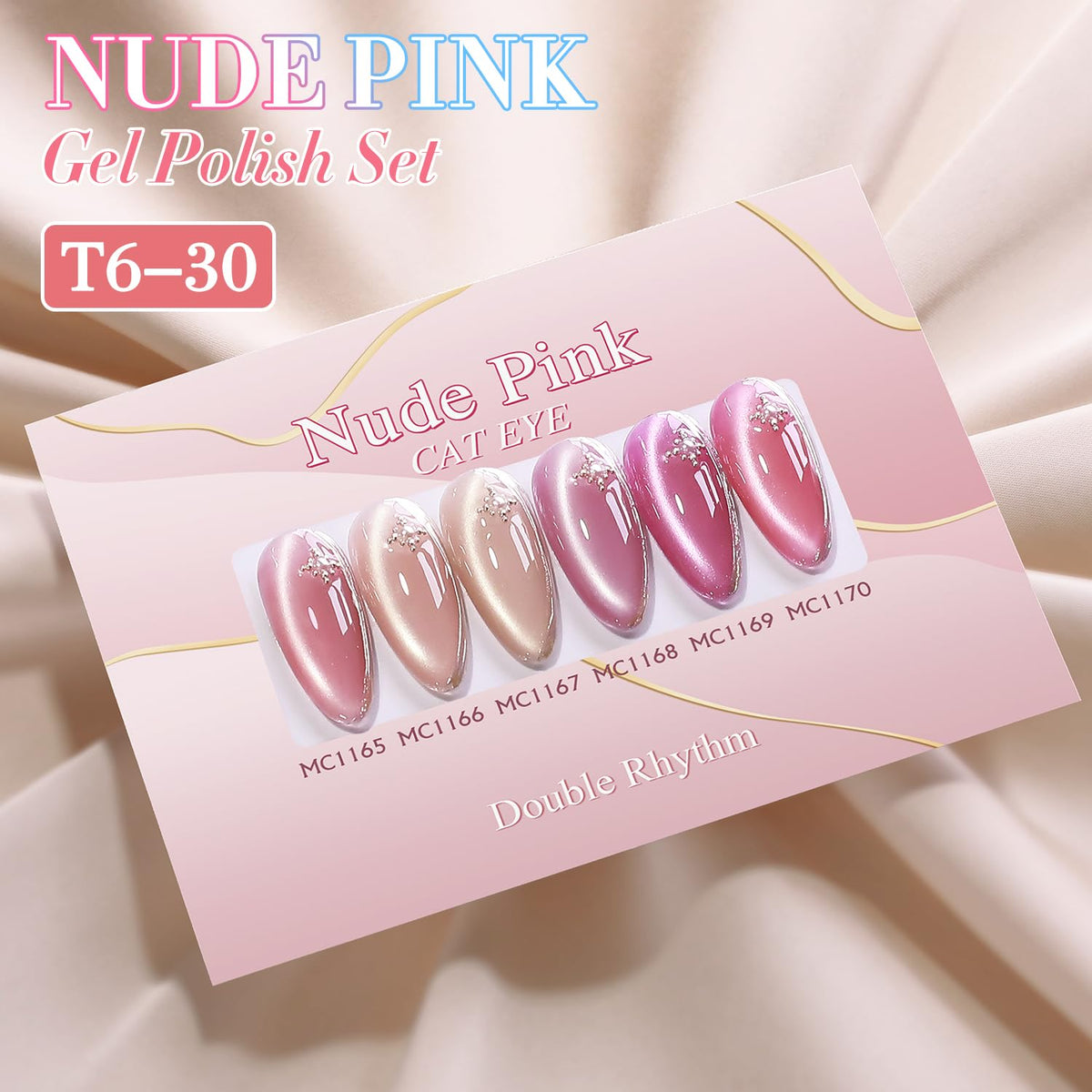 Double Rhythm texture swatch on nail wheel showing shimmer and accurate color preview benefit