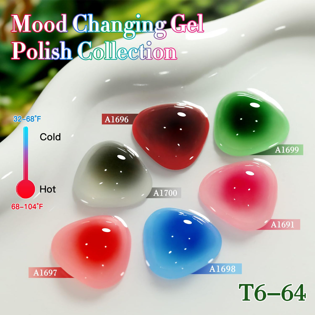 Double Rhythm before-and-after thermal transition on nails showing color shift