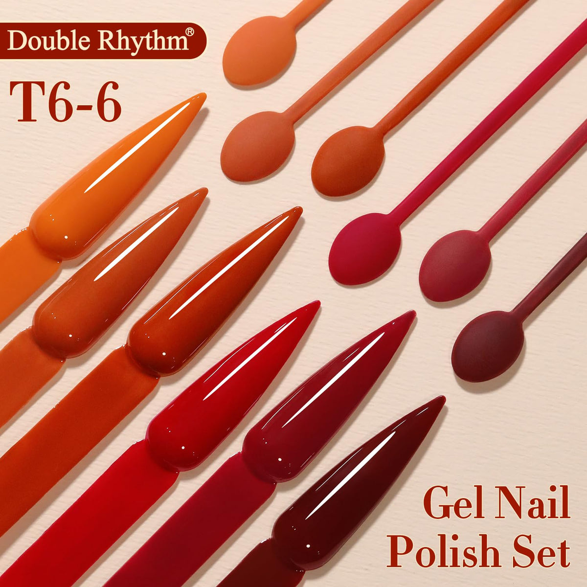 Double Rhythm glossy top coat finish on nails showing high-shine durability