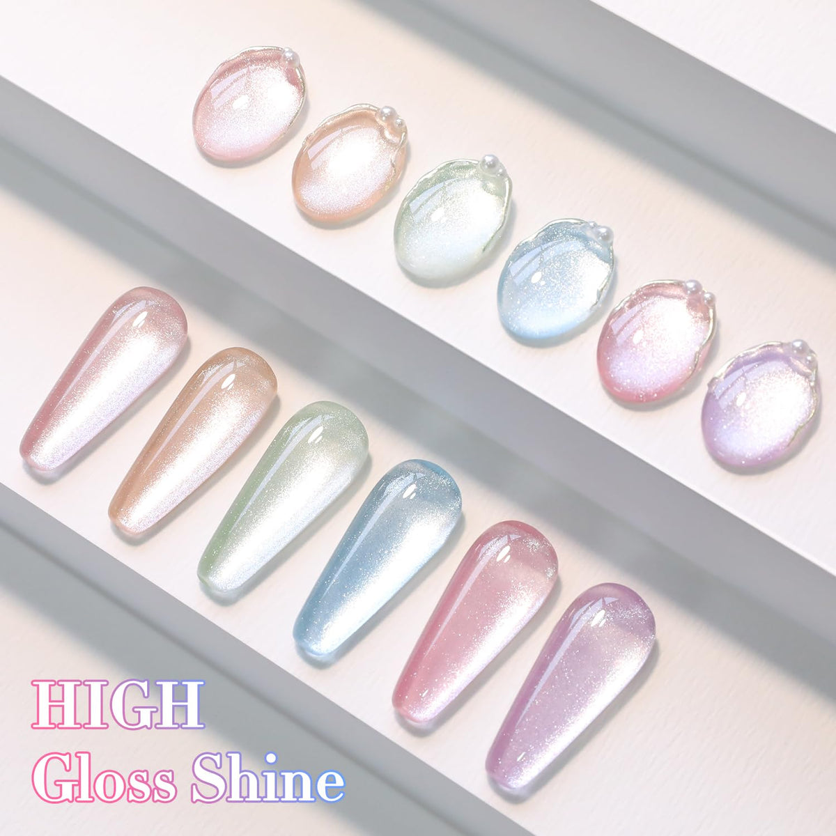 Double Rhythm top coat shine demo revealing glossy finish and durability benefit