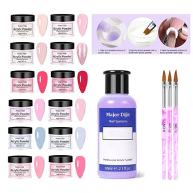 DouborQ twelve acrylic color powders displayed, vivid choices for creativity