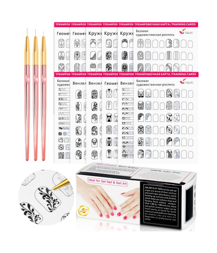 DouborQ front packaging kit showing included brushes and templates for beginner practice