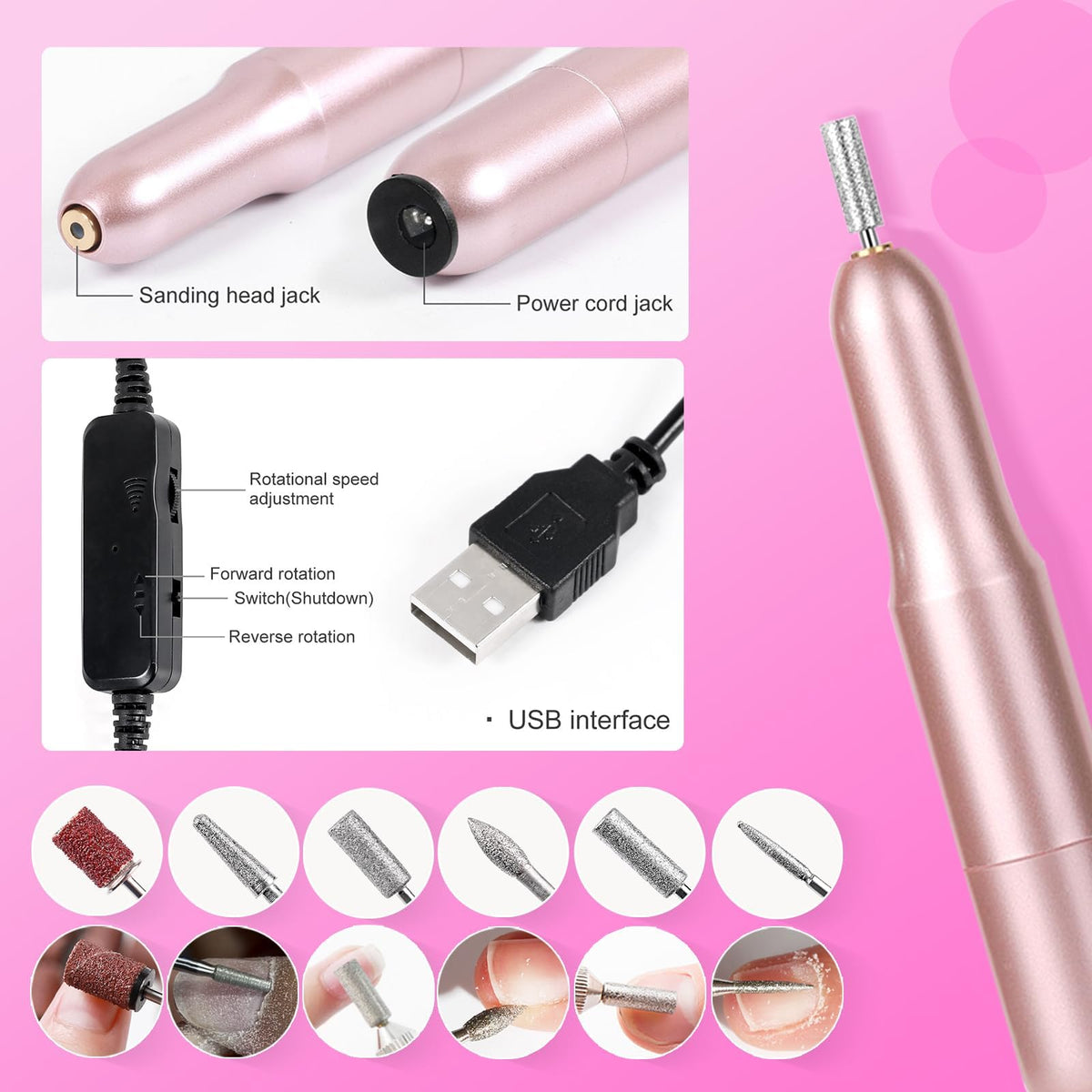 DouborQ tools used during application demonstrating controlled nail sculpting