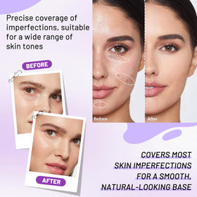 DOUNIU applicator brush applying concealer for precise targeted coverage benefit