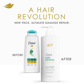 Dove 2-in-1 pump dispensing silky texture demonstrating easy application