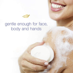 Dove close-up of creamy lather texture demonstrating gentle foam