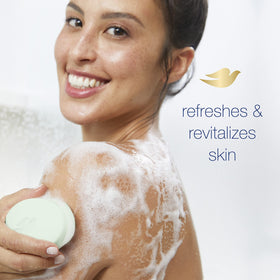 Dove bar lather close-up demonstrating moisturizing cream and soft foam
