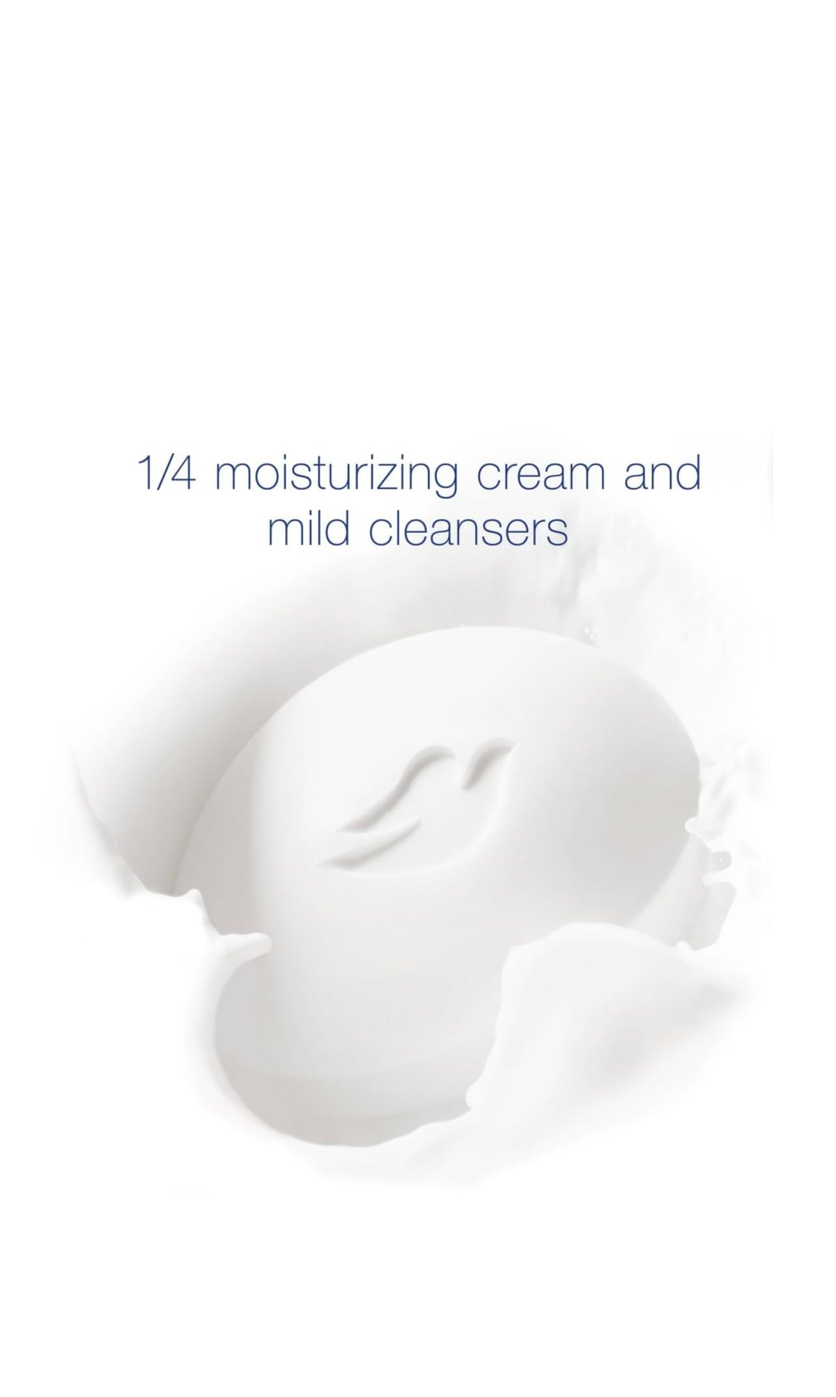 Dove bar close-up showing creamy lather and gentle texture for soft skin