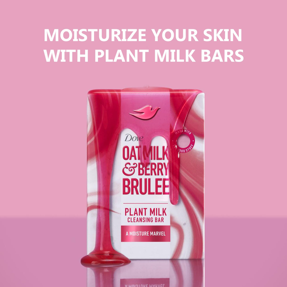 Dove cleansing bar rich lather in hands providing gentle hydration