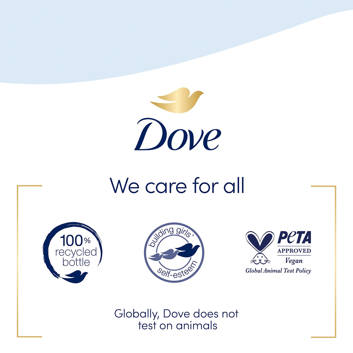 Dove in bathroom lifestyle scene showing clean hands and sustainability