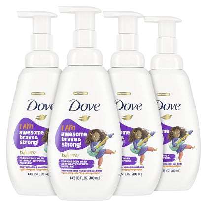 Dove front packaging showing Berry Smoothie 4-pack and gentle benefits