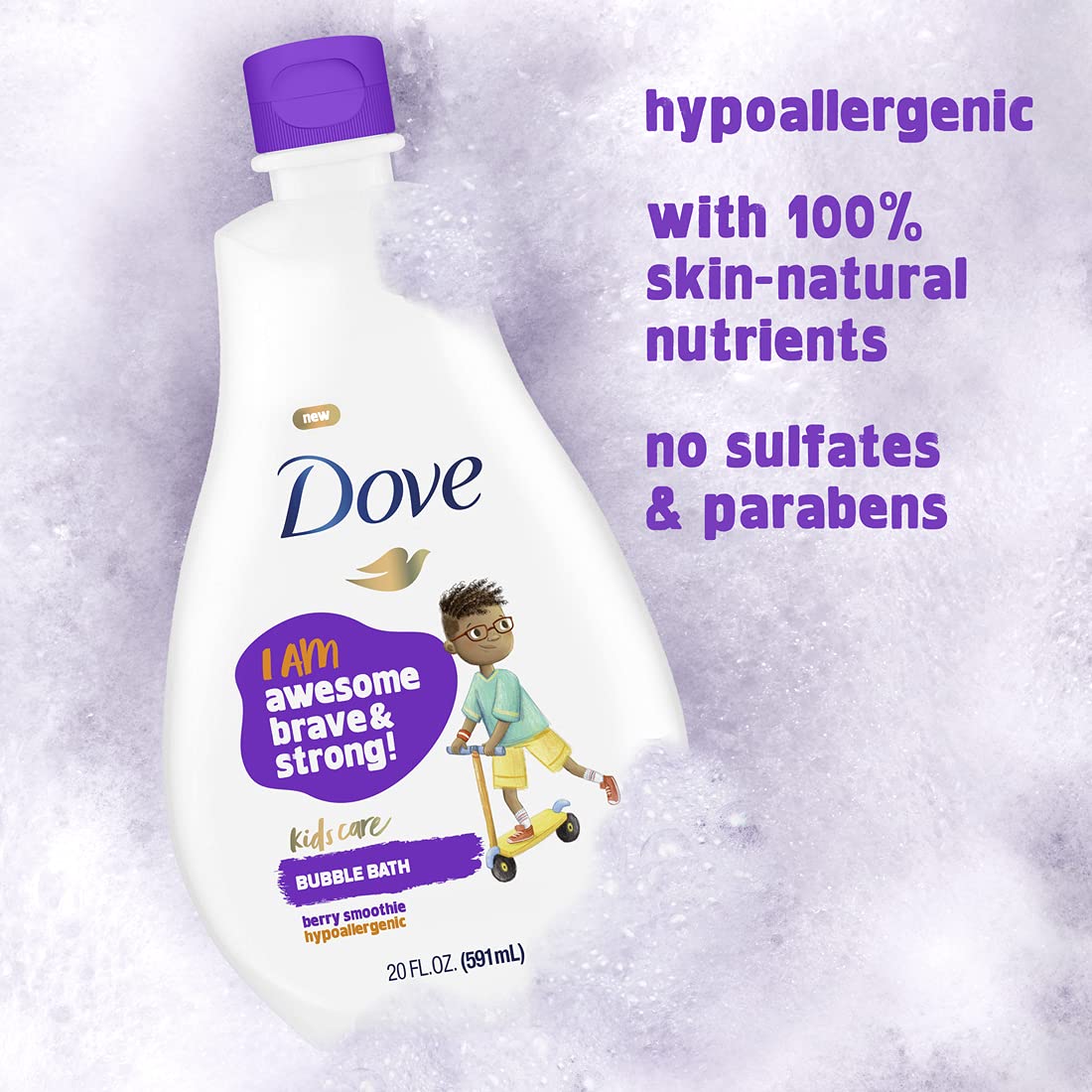 Dove bottle size comparison with hand showing 13.5 oz scale