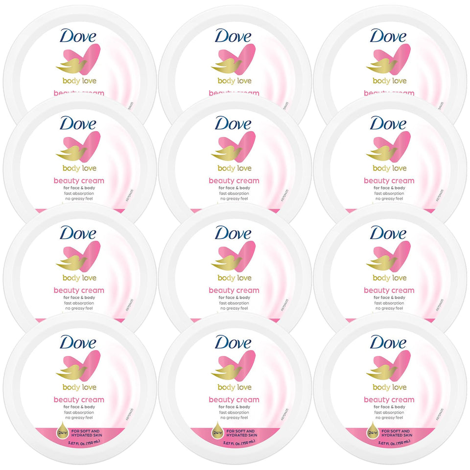 Dove jar front packaging showing label and size for easy identification and storage