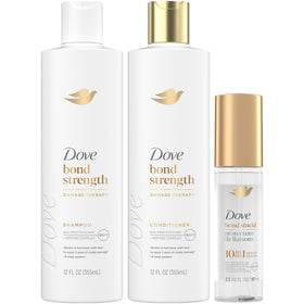 Dove bond front packaging showing the three-piece bundle and benefits