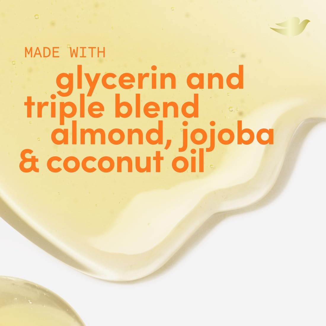 Dove bottle label and ingredient list showing glycerin and oils benefits