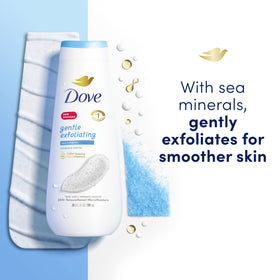 Dove bottle label showing 100% recycled plastic and eco-friendly benefits