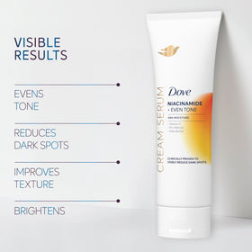 Dove 8 oz bottle next to everyday items showing real-life size and portability