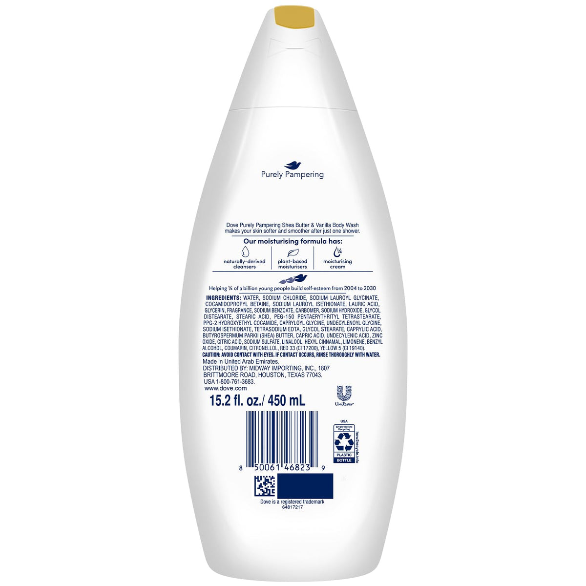 Close-up of shea butter texture highlighting Dove moisturizing effect