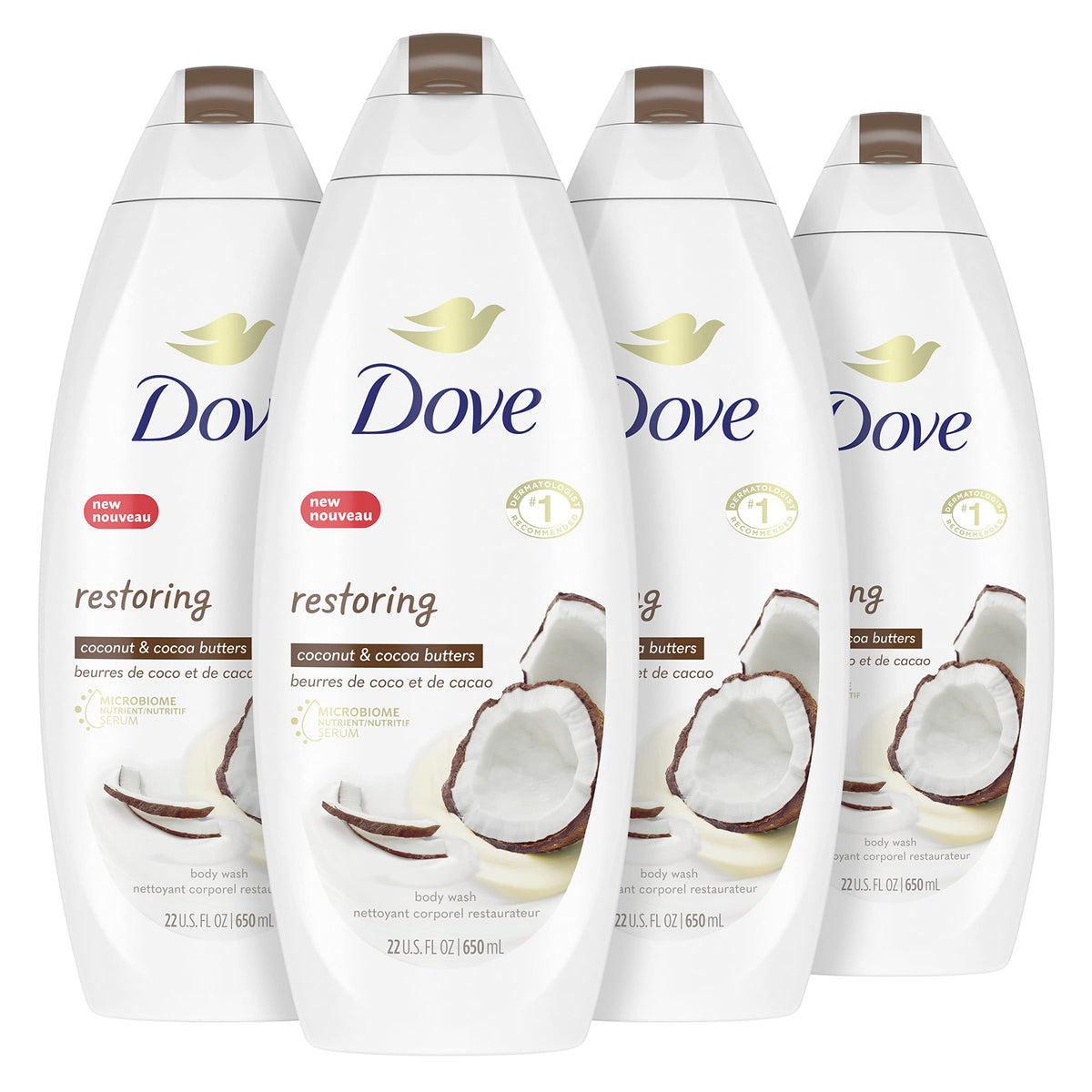 Dove front packaging 22 oz showing product and nourishing appeal