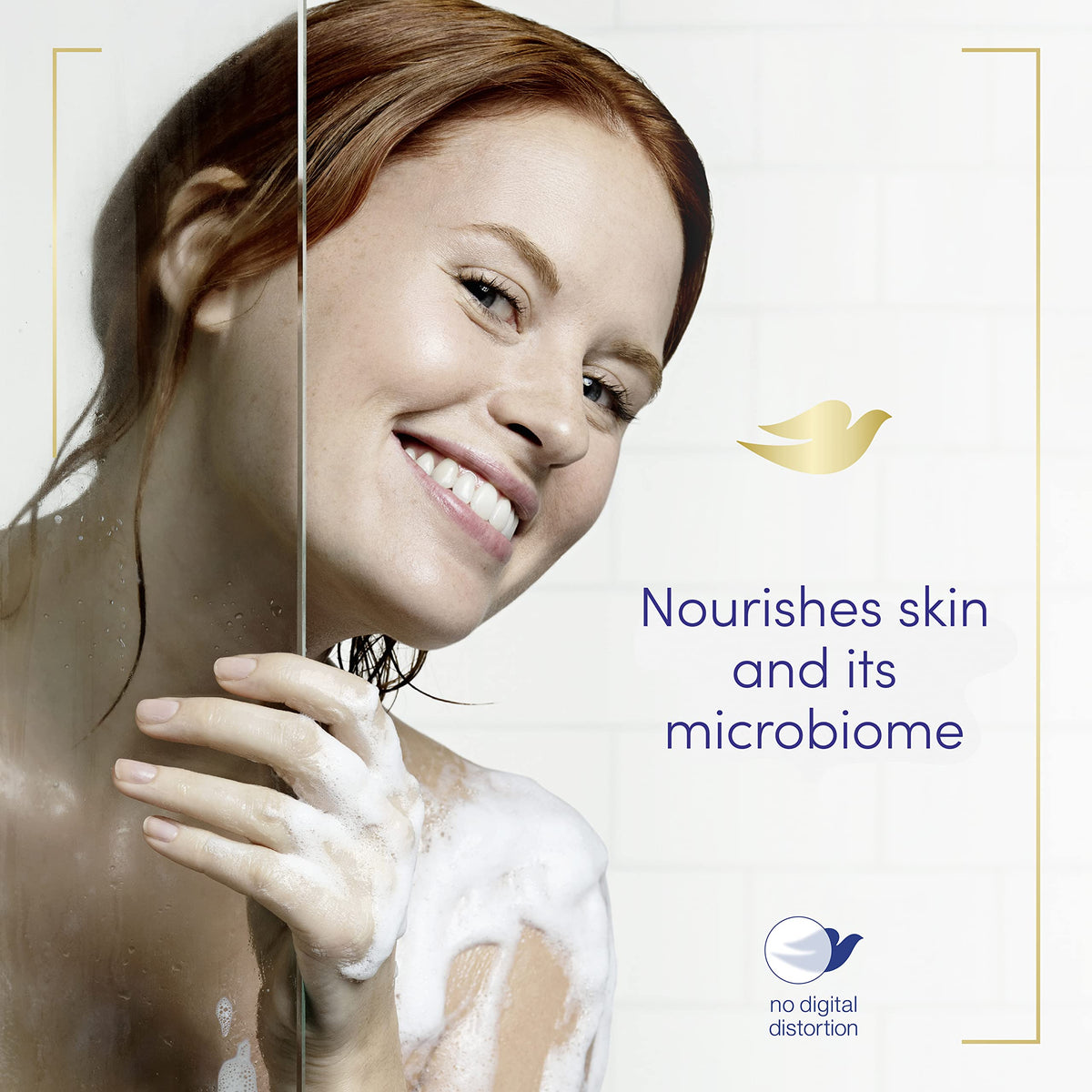 Dove creamy lather texture showing rich moisturizing foam benefit