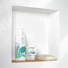 Dove concentrate texture close-up showing creamy consistency and hydration