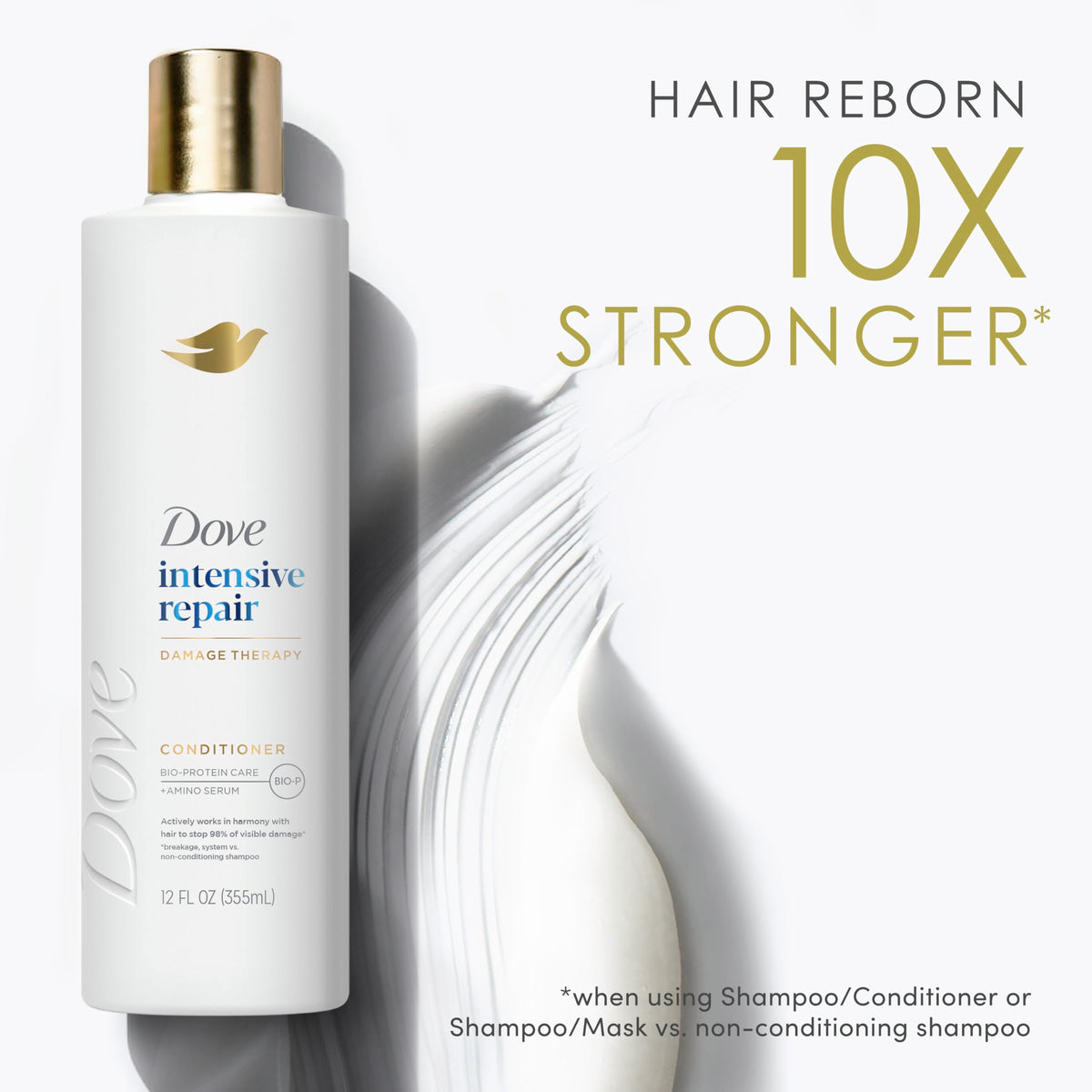 Applying Dove conditioner in shower for smoother, detangled hair