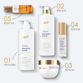 Dove creamy conditioner texture detail illustrating rich formula for deep nourishment