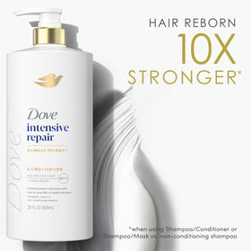 Dove conditioner in shower applied to wet hair demonstrating simple everyday use