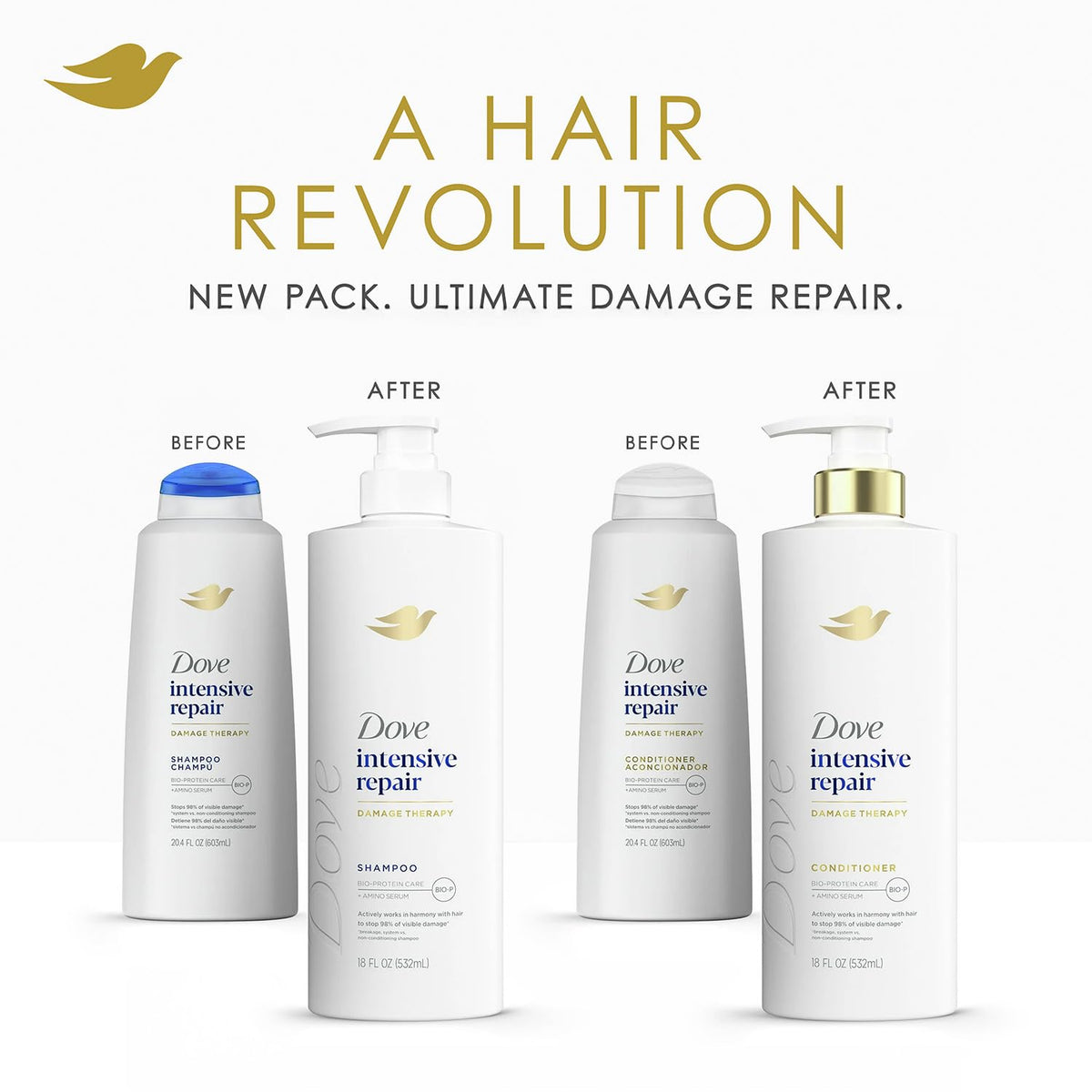 Dove conditioner pump dispensing creamy formula for smooth hair