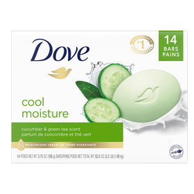 Dove front packaging showing cucumber and green tea scent for gentle cleansing