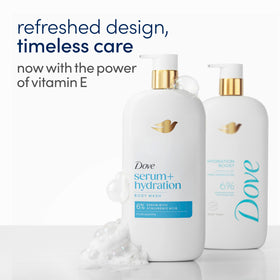 Dove creamy foam texture demonstrating rich lather and instant skin softness
