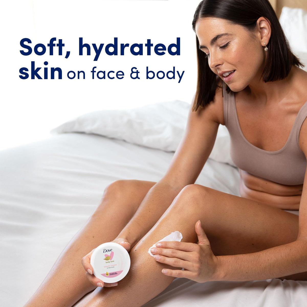 Dove cream used on forearm showing visibly smoother skin benefit