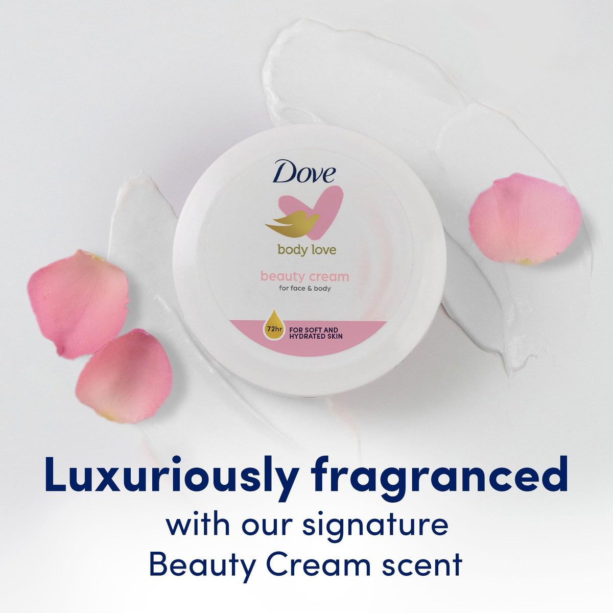 Dove jar inside a purse demonstrating compact travel-friendly benefit
