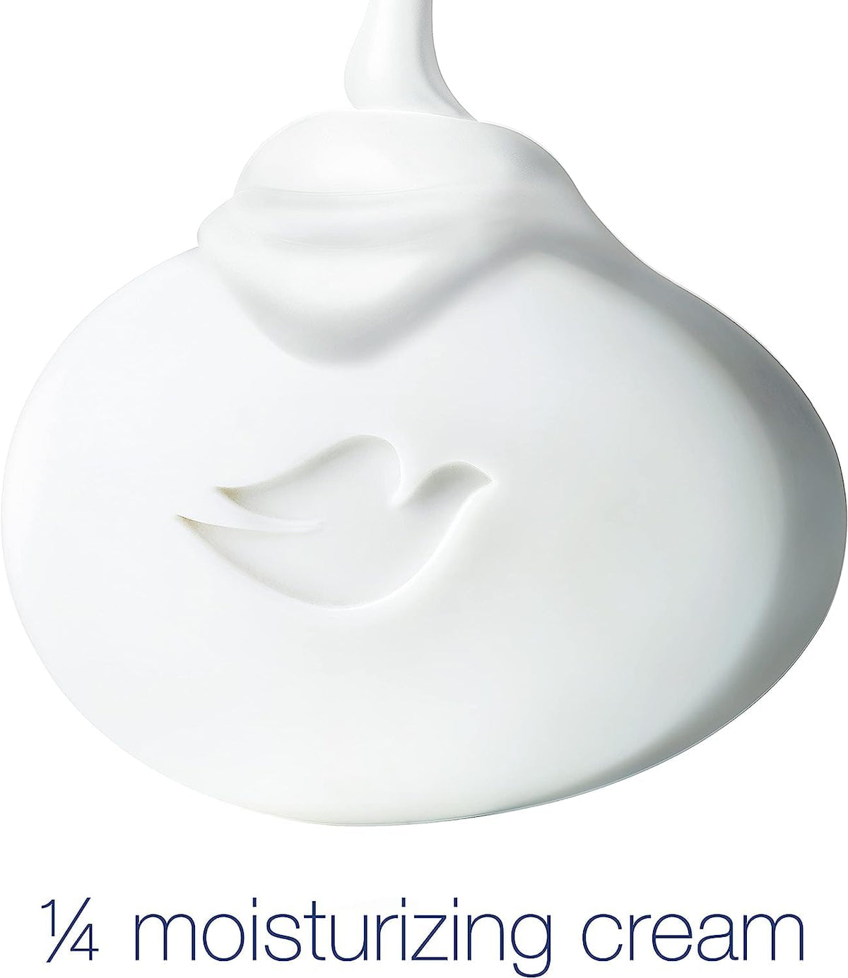 Texture of 1/4 moisturizing cream in Dove bar highlighting hydration benefit