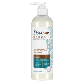 Dove CROWN front packaging showing bottle and product benefit