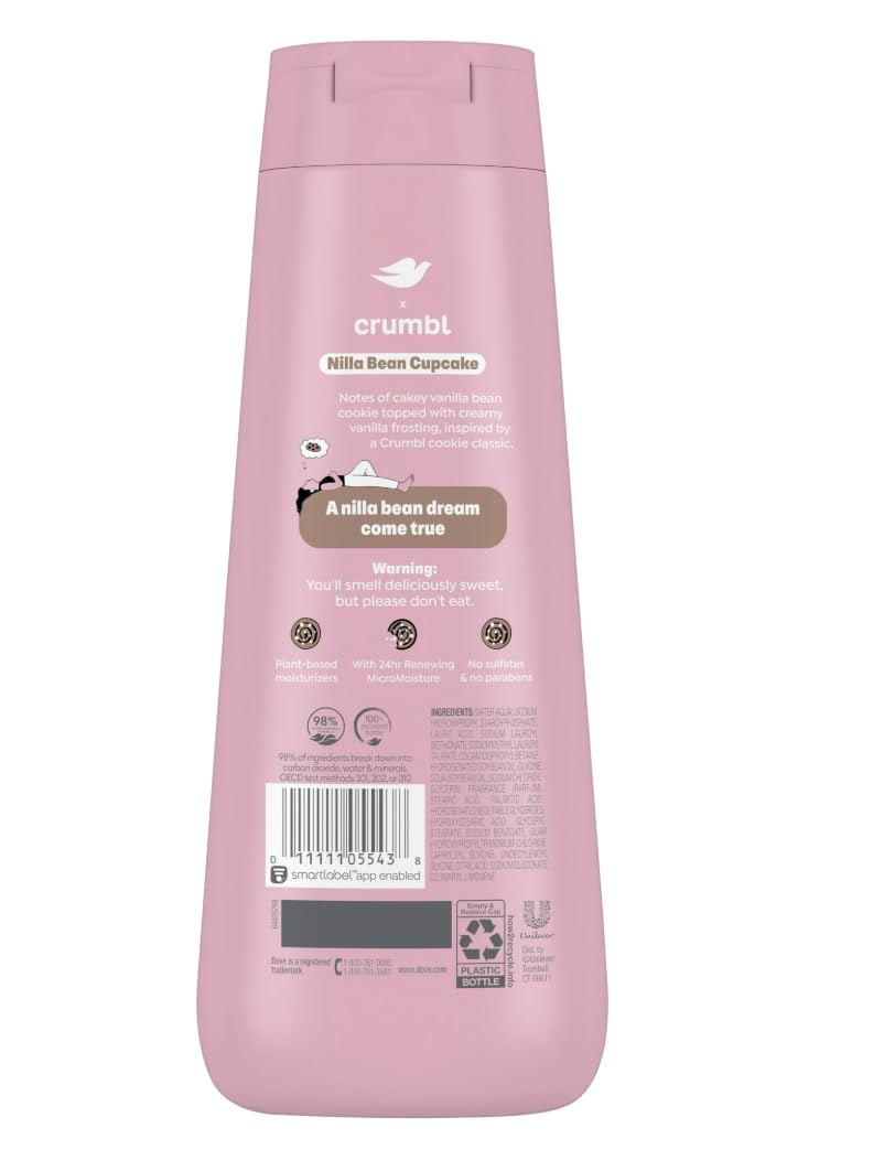 Dove Nilla Bean Cupcake lather closeup highlighting creamy foam and moisturizing texture on skin