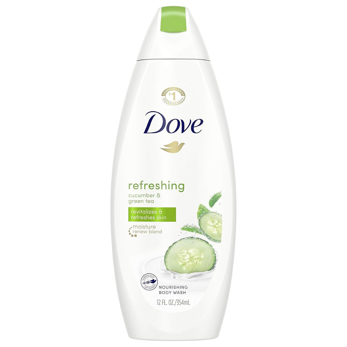 Dove bottle front pack showing label and gentle scent benefit