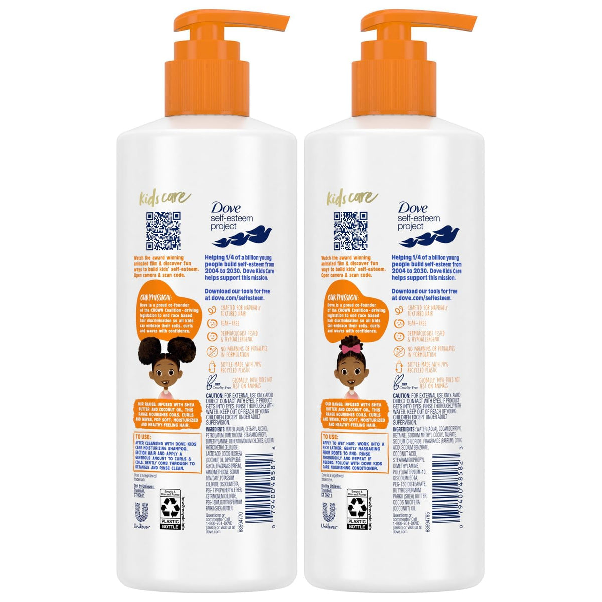 Dove curly shampoo pump top for easy, controlled dispensing