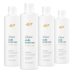 Dove front packaging showing 4-count bottles and moisture benefits