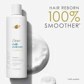 Dove shampoo lather texture demonstrating gentle, moisturizing foam