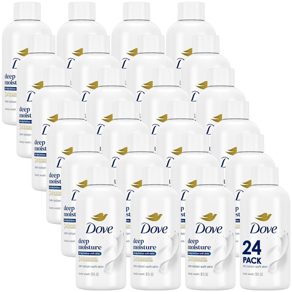 Dove travel-size front packaging showing brand and compact benefits