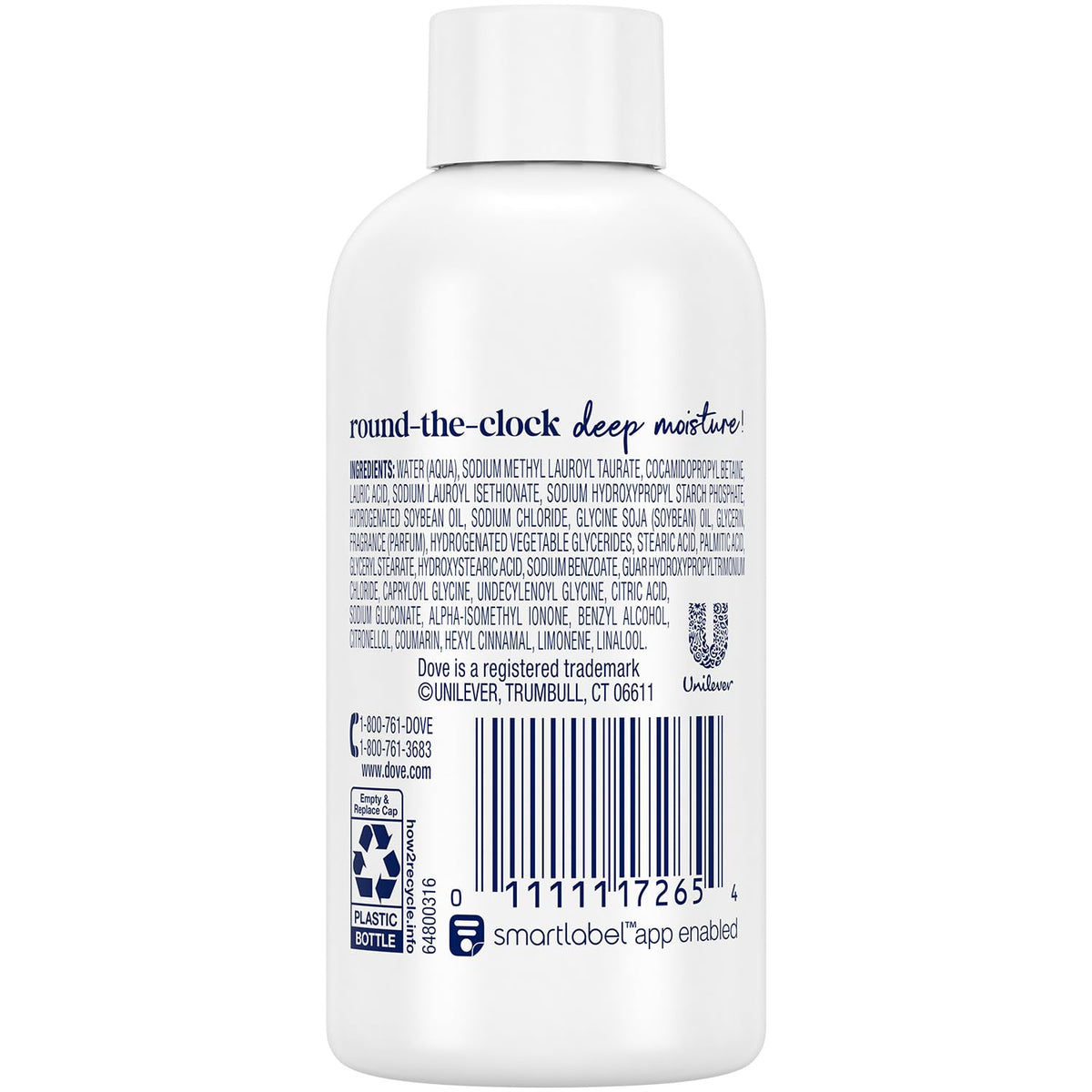 Dove close-up of bottle cap demonstrating leak-resistant travel design