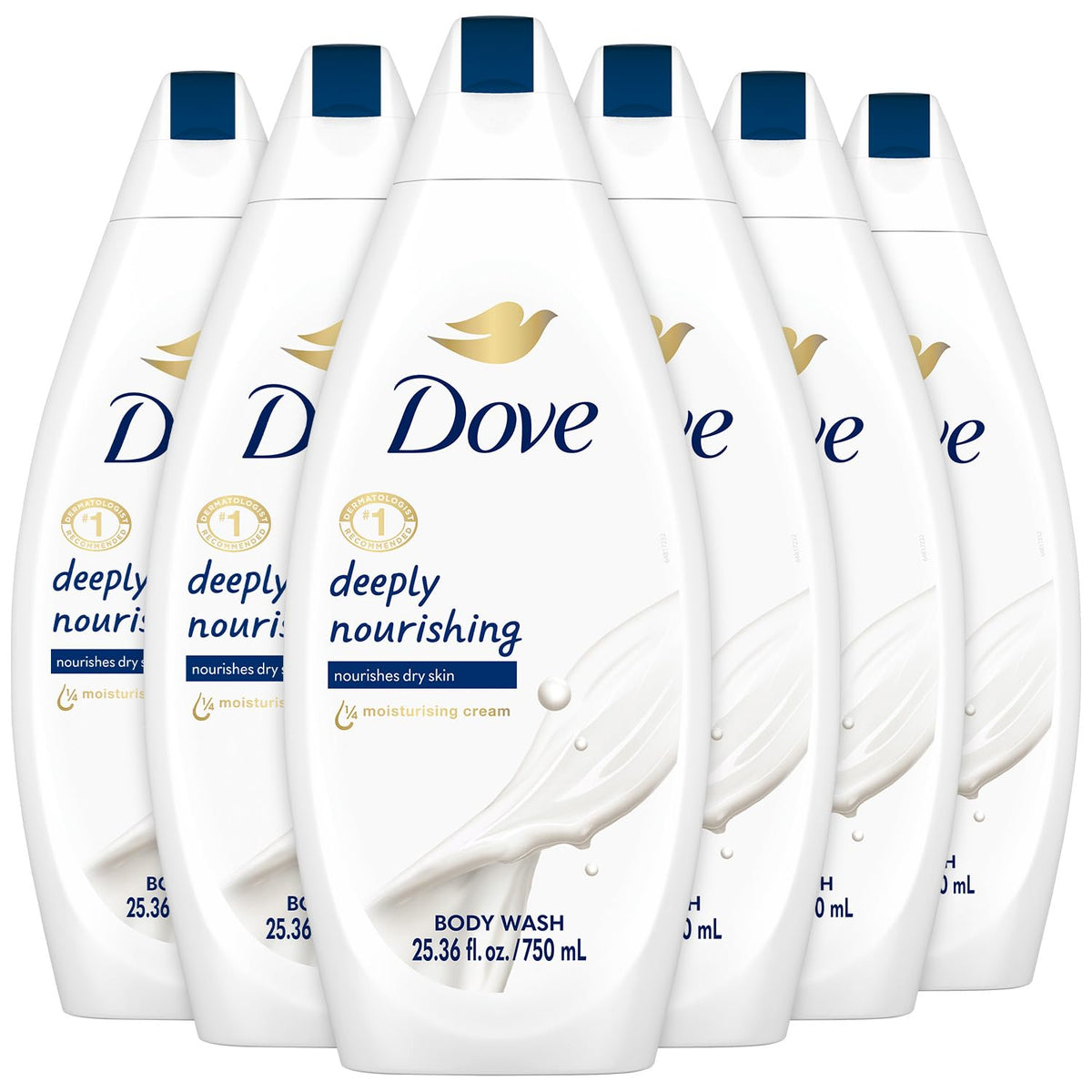 Dove front packaging showing product benefits and comforting scent