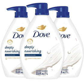 Dove bottle front packaging showing brand and nourishing benefits