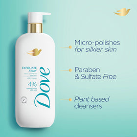 Close-up of Dove micro-polish texture highlighting gentle exfoliation