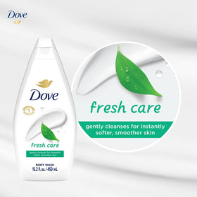 Dove in bathroom lifestyle setting showing fresh scent and soft skin