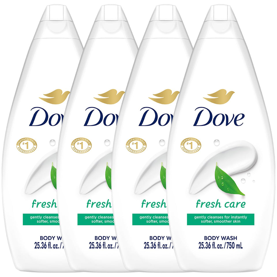 Dove Fresh Care front packaging showing large value bottle and benefits
