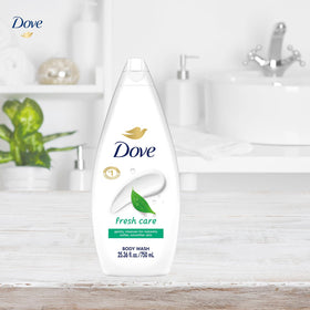 Dove Fresh Care label and ingredients detail highlighting gentle formula